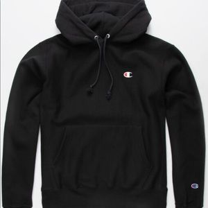Plain black over sized champion hoodie
